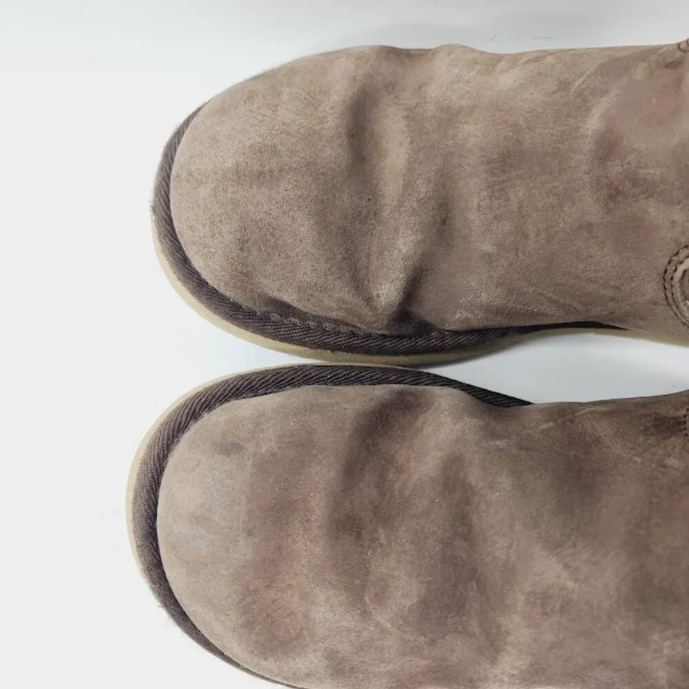 UGG‎ Women's Brown Cargo 5132 Leather Fur Mid-Calf Winter Snow Boot Size 9